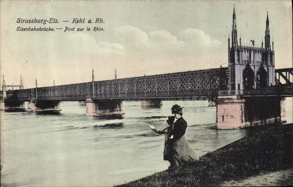 Strasbourg-Els. — Kehl a. Rh. — Ponte sobre o Reno — Ponte ferroviária - Frente