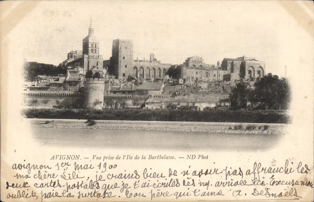 Avignon — Vista tirada da Ilha da Barthelasse — ND Phot - Frente