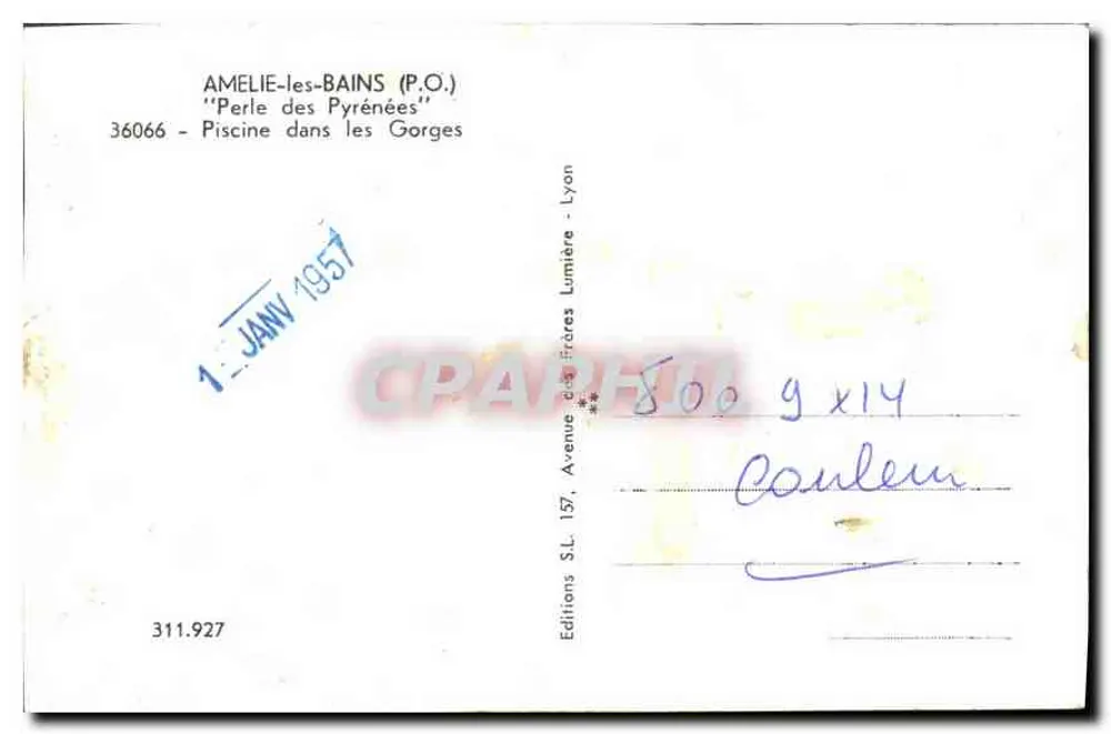 Amélie-les-Bains (P.O.) — 'Perle der Pyrenäen' — Pool in den Schluchten — Éditions SL. Lyon - Rückseite
