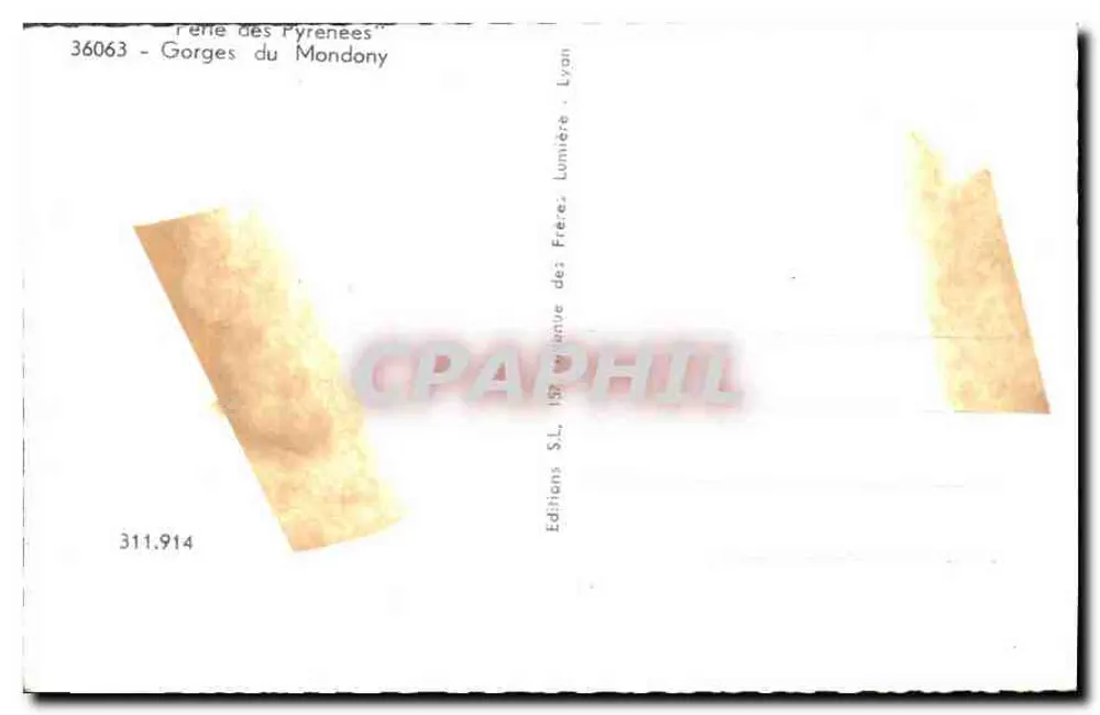 मॉन्डोनी के गॉर्ज - पिरेनी - एडिशन डेस फ्रेर्स लुमियर, लियोन - पीछे