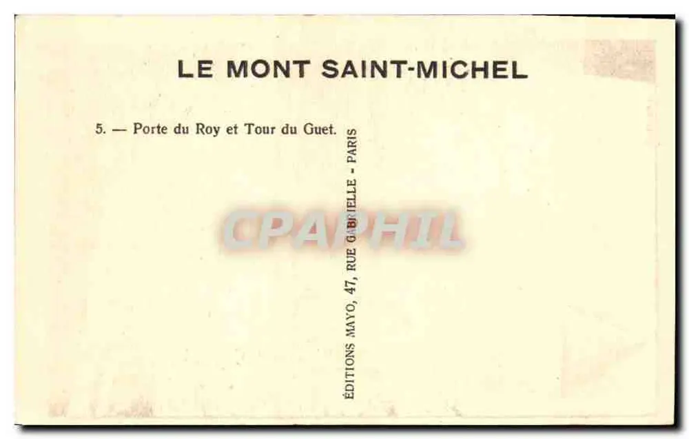 Mont Saint-Michel — Tor der Königin und Wachtturm — Éditions du Mont Saint-Michel - Rückseite