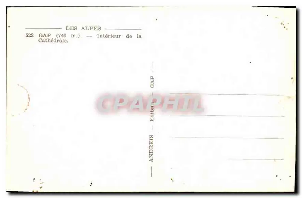 Gap — Interior de la Catedral — ANDREIS GAP - Reverso
