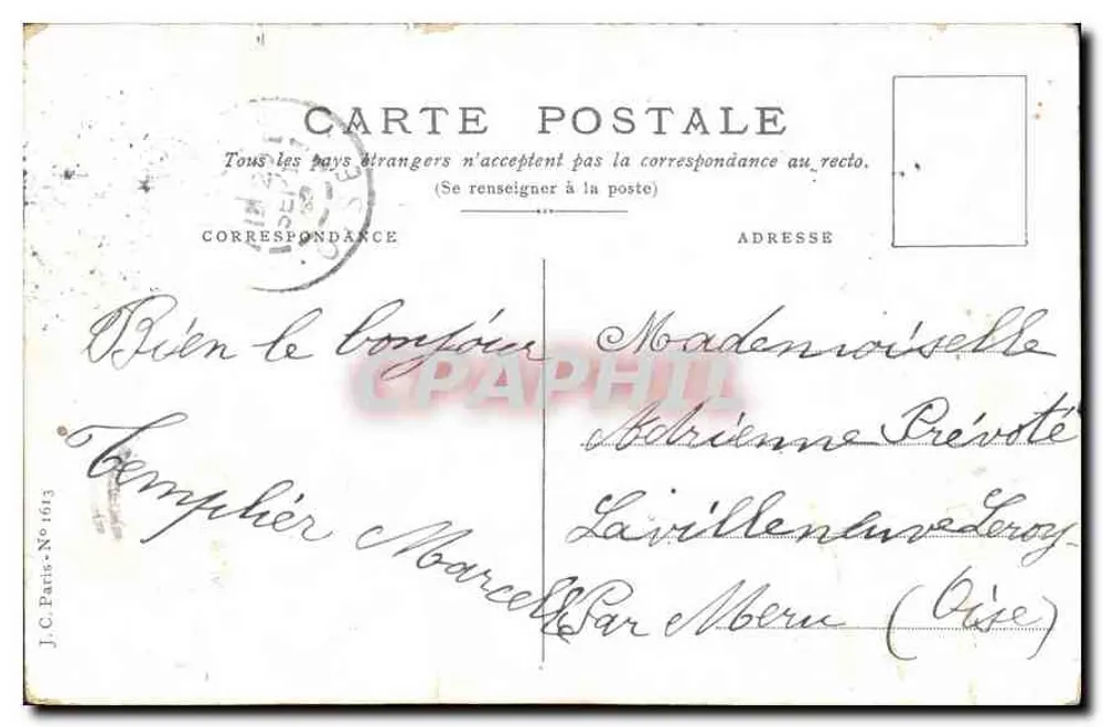Lilases e pombas — Melhor Lembrete — J.C. Paris, No 1613 - Verso