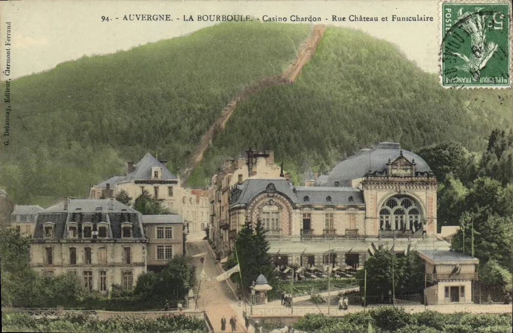 Auvergne - La Bourboule - Casino Chardon - Rue Château und Seilbahn - Vorderseite