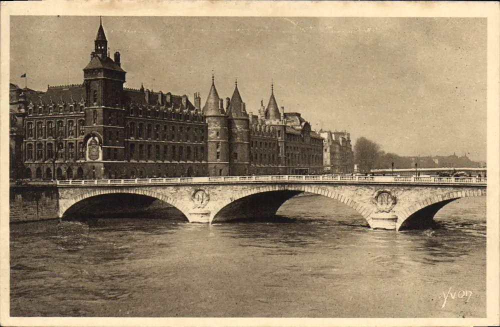 Paris — Das Palais de Justice und der Pont au Change — Éditions d'Art Yvon - Vorderseite