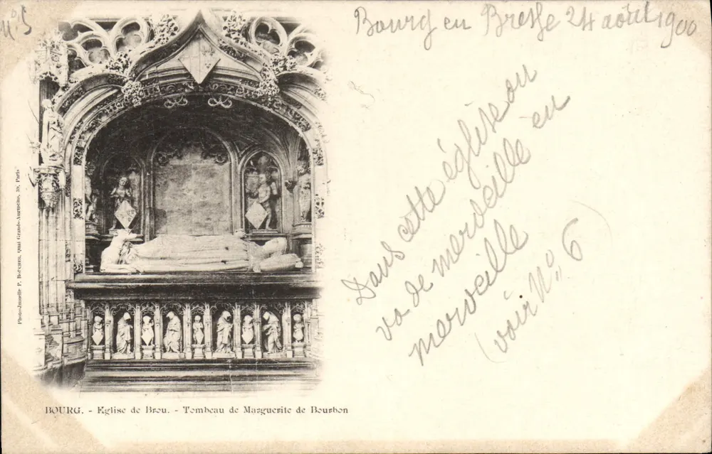 Bourg-en-Bresse — Grab von Marguerite de Bourbon — Photo-Journal P. Bercé, 30, Paris - Vorderseite