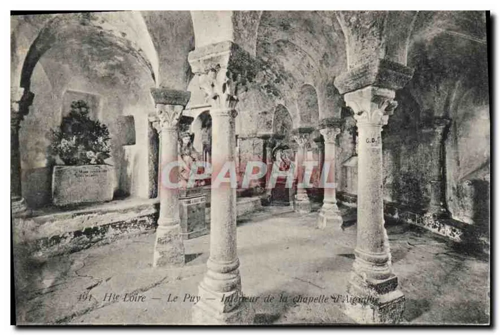Le Puy — Innenansicht der Kapelle Aigouil — Foto. Mousselet, Paris - Vorderseite