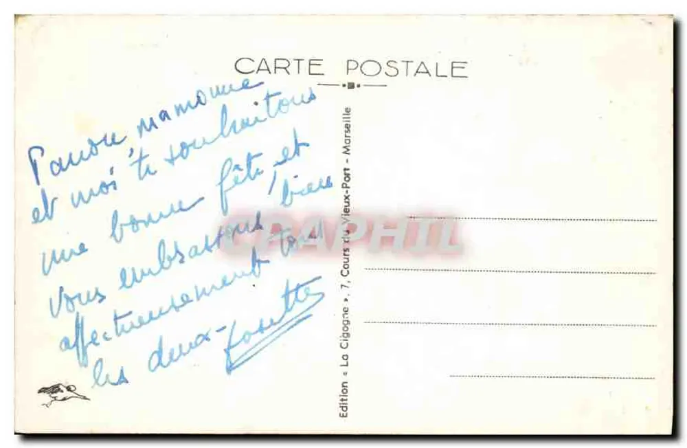 Marseille - Arco da Vitória - Porta de Aix — Edição La Cigogne, n°77 - Verso