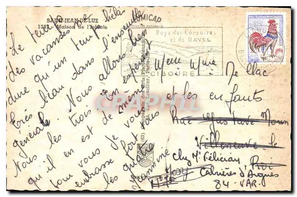 Saint-Jean-de-Luz — Casa da Intente — Compagnie des Arts Photographiques - Verso