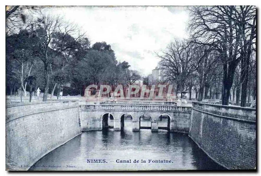 Nîmes — Canal de la Fontaine — Edición Nouvelles Galeries, Nîmes - Anverso