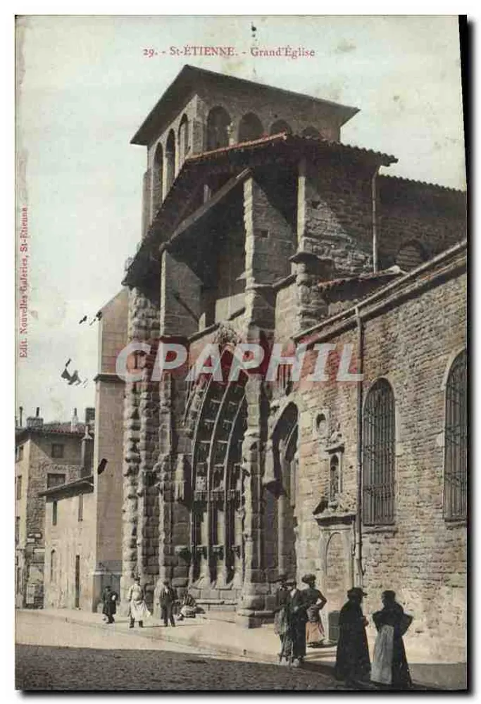 St-ÉTIENNE - Grand'Église — éditeur Nouvallès Kalérict, St-Étienne, n°29 - Frente