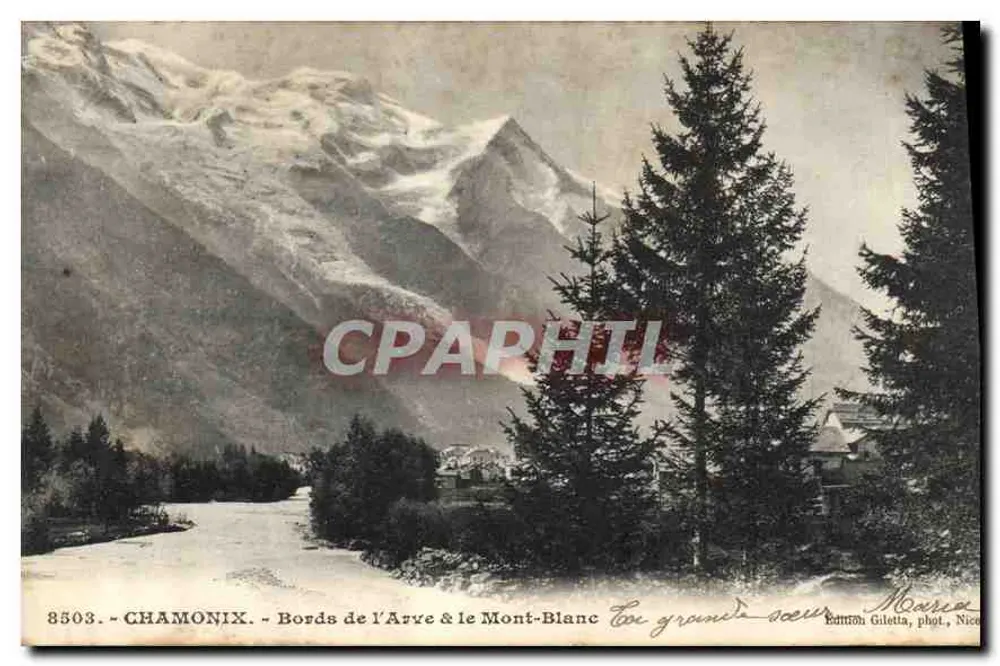 Chamonix - Margens do Arve & o Monte Branco — British Giletta, fot. Nice, n° 8503 - Frente