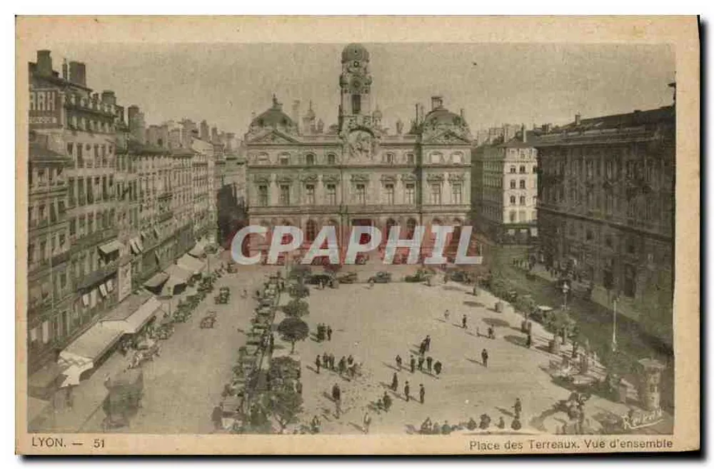 Lyon — Place des Terreaux — Vue d'ensemble — Goutagny et fils, Lyon, n°51 - Frente