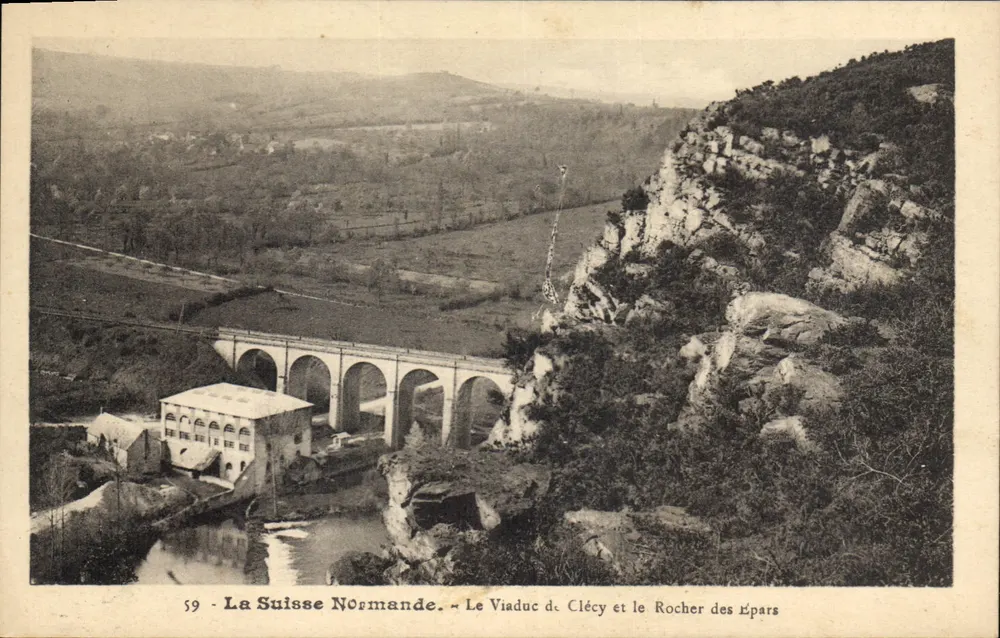 Der Viadukt von Clécy und der Felsen der Épars — Die Normandische Schweiz — Karte "La Cigogne", Nr. 59 - Vorderseite