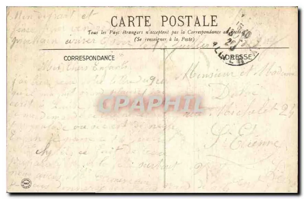Vichy — A Terrasse do Casino — G.D. - Verso