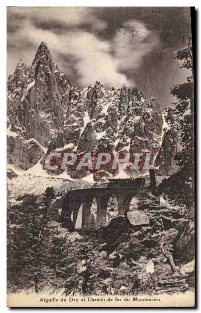 Aiguille du Dru und Montenvers-Bahn — Chamonix — Jullien frères, Genève, n° 8833 - Vorderseite