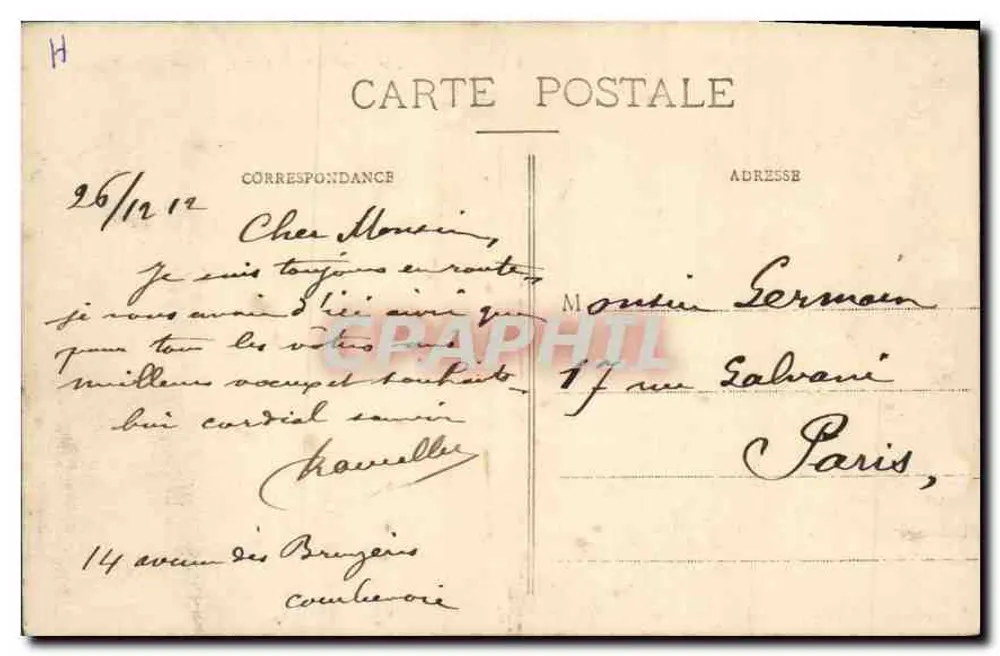 Place de la République em Montpellier — visão da Grande Maison — editor anônimo, n° 431 - Verso