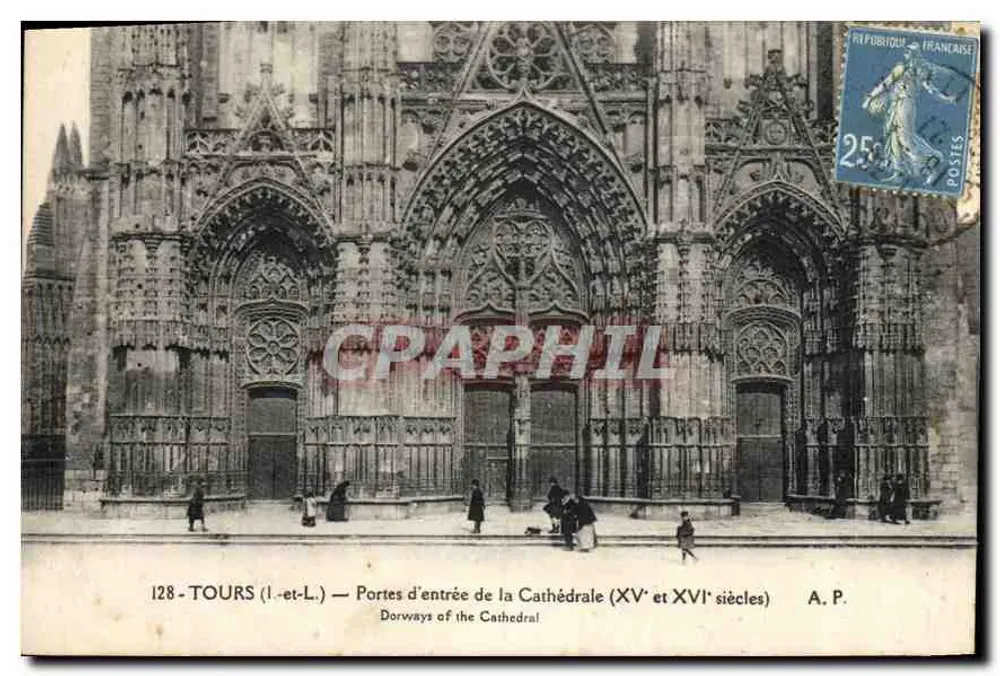Tours (Loire-et-Loire) — Eingangstore der Kathedrale (15. und 16. Jahrhundert) — A.P. - Vorderseite