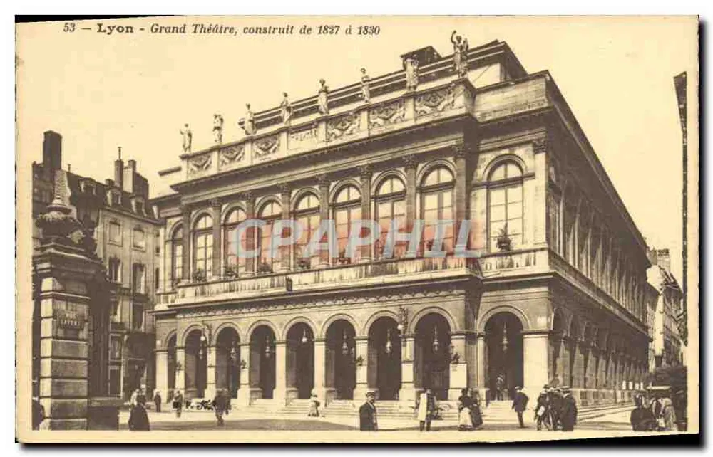Lyon - Grande Teatro — construído entre 1827 e 1830 - Frente