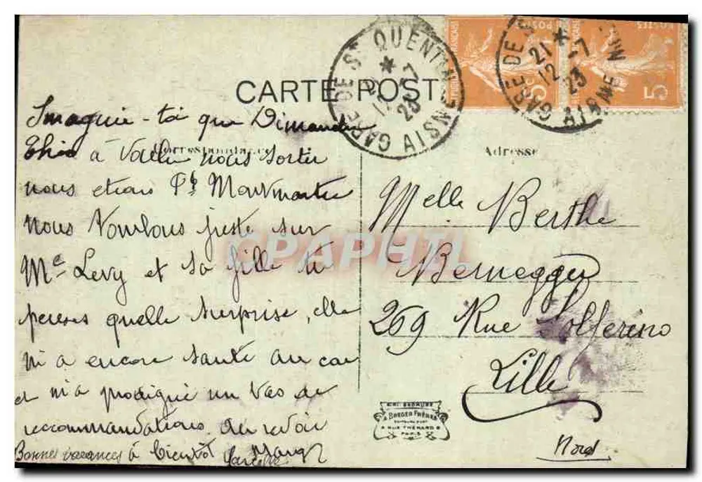 Saint-Quentin — Große Kamin — Ratssaal — Verlag Ch. Vassaux - Rückseite