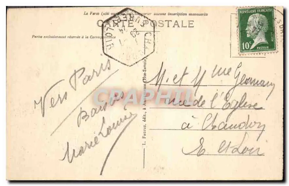 Lac d'Annecy (Hte-Savoie) — Le Petit Lac — L. Faurez, éditeur, n°12 - Rückseite