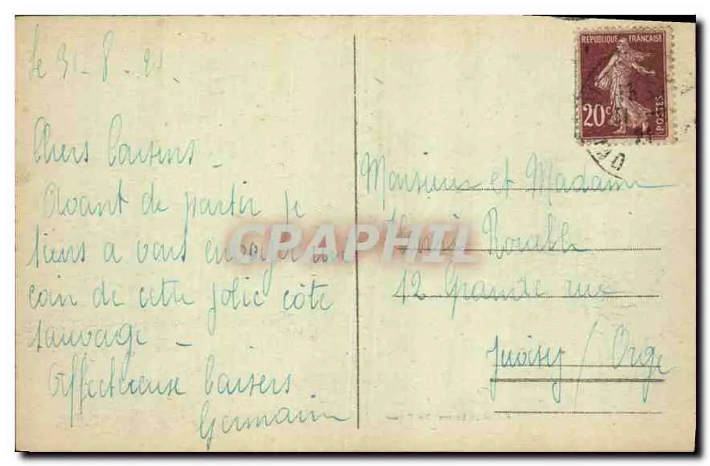 Presqu'île de QUIBERON - La Côte Sauvage — Collection Laurent-Nel Rennes, n° 3717 - Rückseite