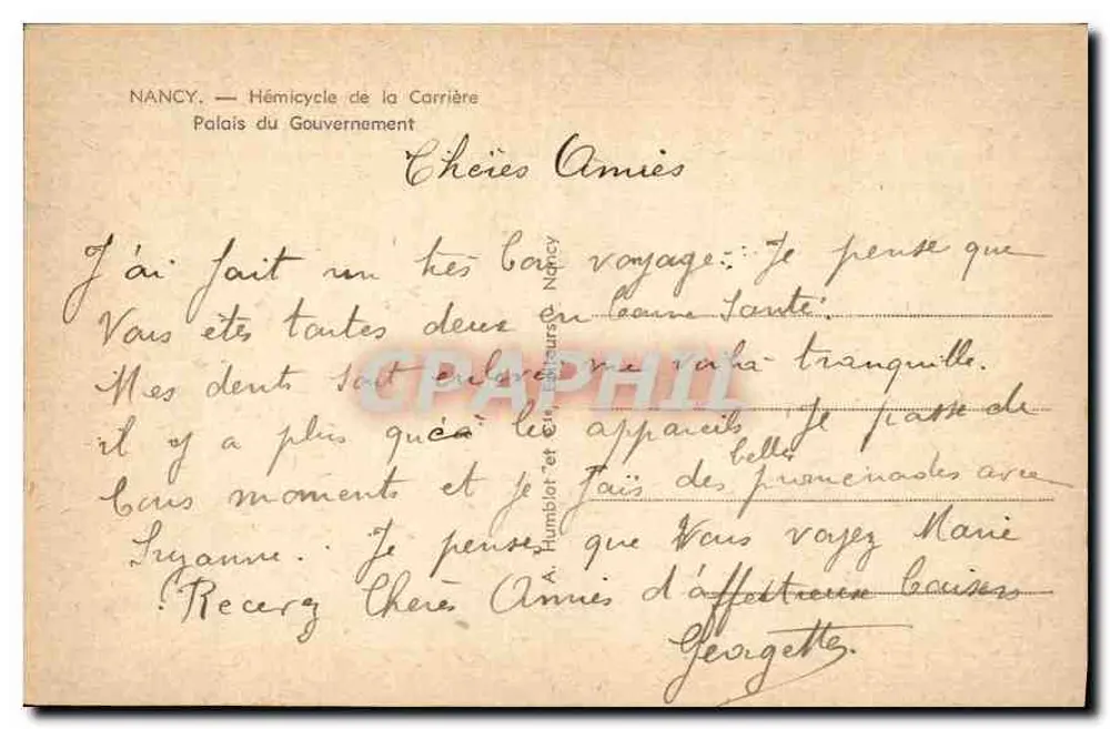 Nancy — Hémicycle de la Carrière — Palais du Gouvernement - Rückseite