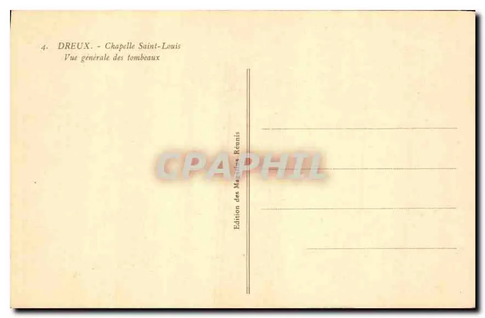 Dreux - Kapelle Saint-Louis — Allgemeiner Blick auf die Grabmale — Ausgabe der Magasins Réunis - Rückseite