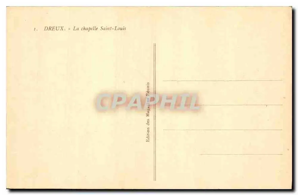 Dreux — A capela Saint-Louis — Édition des Magénes Réunis - Verso