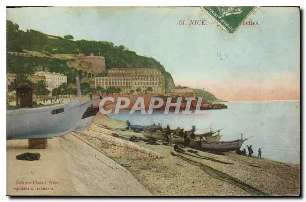 Nice — Plaża Chèttes — Wydawnictwo Picard / Nice, nr 51 - Awers