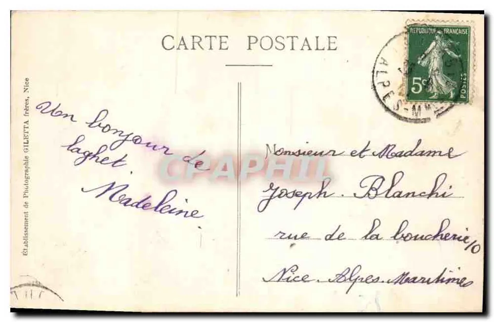 Gruta e Estátua de Santa Madeleine — LAGHET — Edição Giletta, fot. Nice - Verso