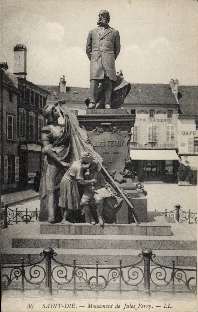 Saint-Dié — Monumento a Jules Ferry — LL. Editor: LL. N° 36 - Frente