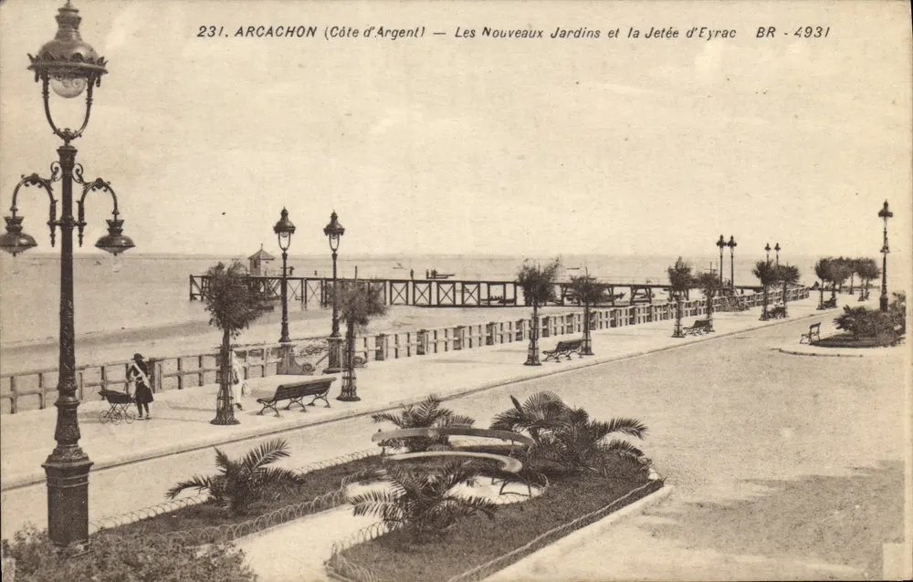 Arcachon (Côte d'Argent) — Die neuen Gärten und der Pier von Eyrac — BR - 4931 - Vorderseite