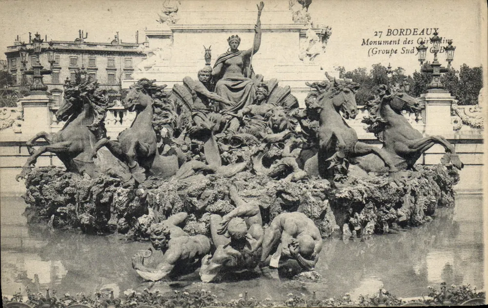 Bordeaux — Monument dos Girondinos (Grupo Sul) — Fototipia CH. CAMBON - Frente