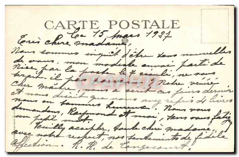 NICE — O Castelo e a entrada do Porto — Editor: C. L. C. NICE, n° 30 - Verso