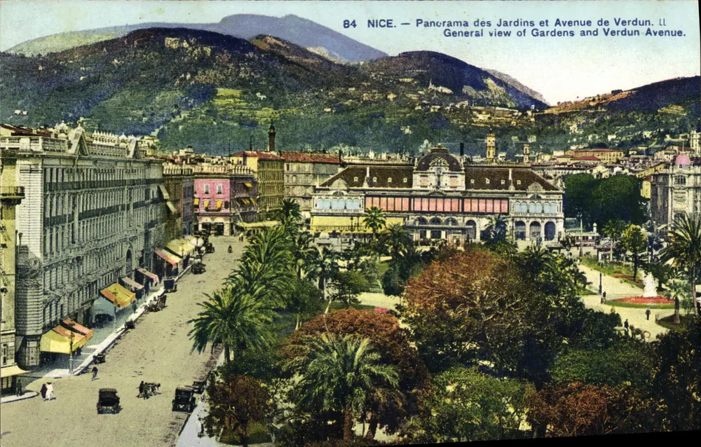 Nice — Panorama der Gärten und Avenue de Verdun — Verlag LL, n° 84 - Vorderseite