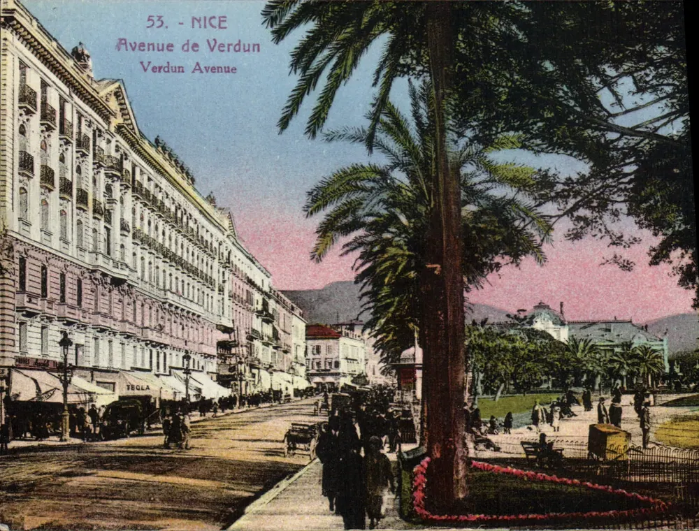 Nice - Avenida de Verdun — vista da rua e do parque — edição Giletty, n° 53 - Frente