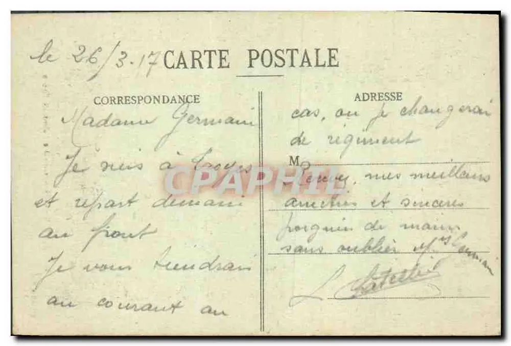 Troyes - Der Denkmal der Kinder der Aube — Sammlung T. G. - Rückseite