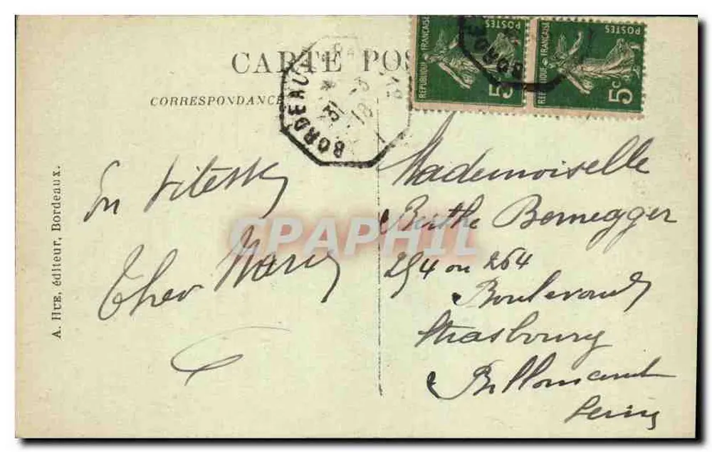 Bordeaux — A Prefeitura — A.H. 99 Bordeaux - Verso