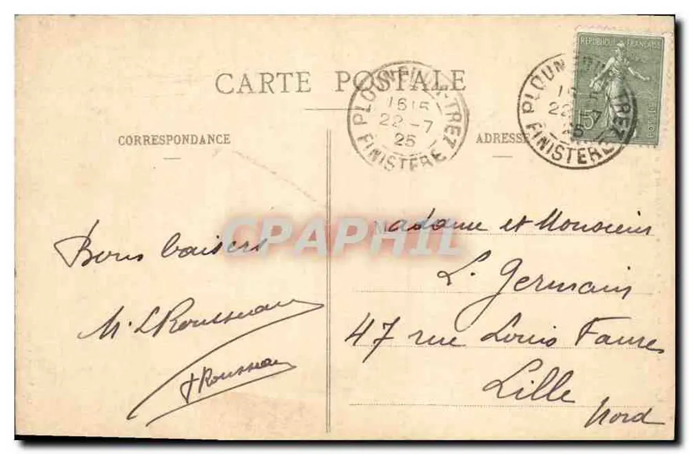 Brignogan — Le Rocher Tremblant (Forme du Champignon) — kolekcja Villard, Quimper - Rewers