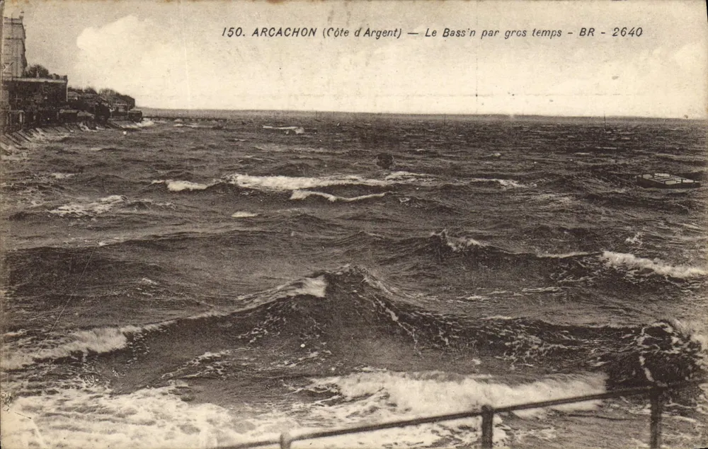 Arcachon (Côte d'Argent) — Ansicht des Seebades bei Sturm — BR - 2640 - Vorderseite