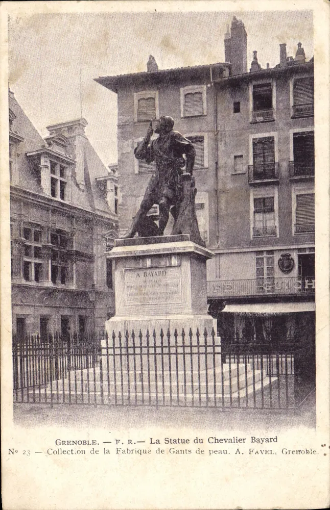Grenoble — Statue des Ritters Bayard — A. Favel, Grenoble, Nr. 23 - Vorderseite
