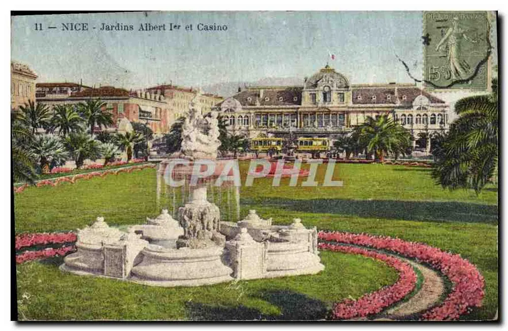 Nice - Jardins Albert Ier e Casino — Edição Gilette, Nice, n°11 - Frente