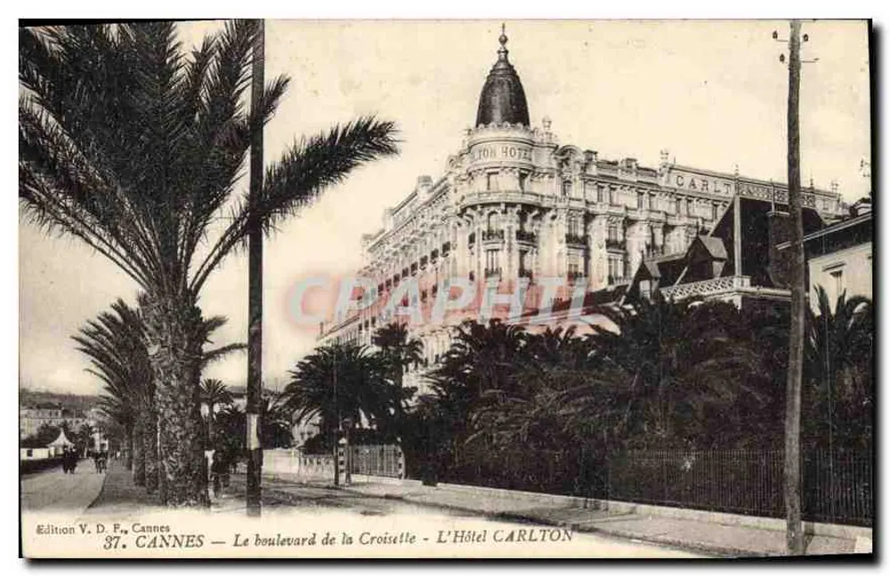 Cannes — Le boulevard de la Croisette — L'Hôtel Carlton - Vorderseite