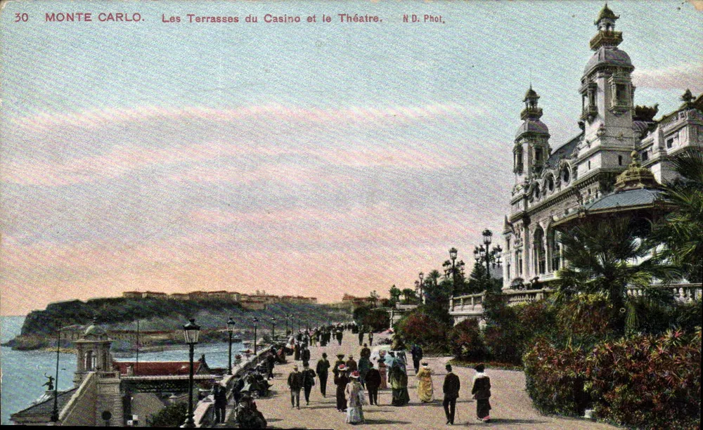 Monte Carlo — Die Terrassen des Casinos und das Theater — N.D. Phot. - Vorderseite