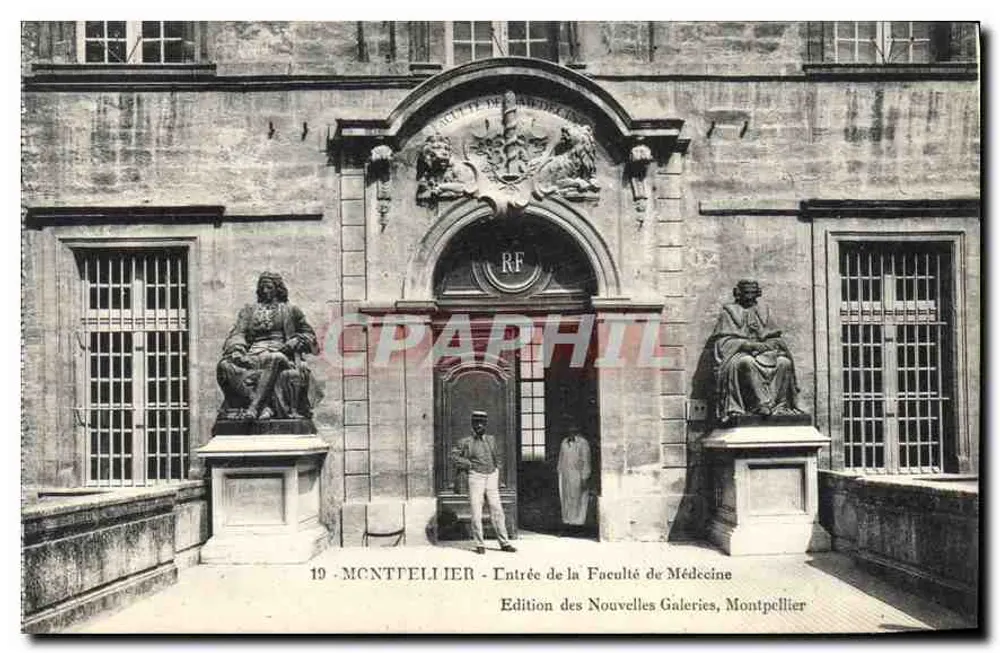 Montpellier - Entrata della Facoltà di Medicina - Edizione delle Nuove Gallerie - Recto