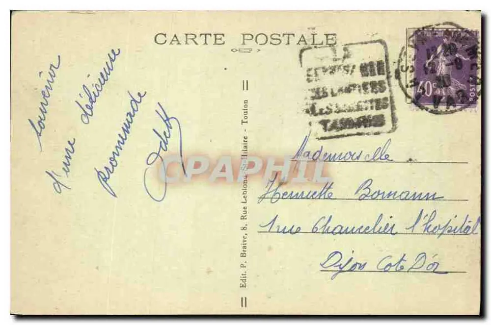 Toulon — O Porto — Editor P. Braive, n°301 - Verso