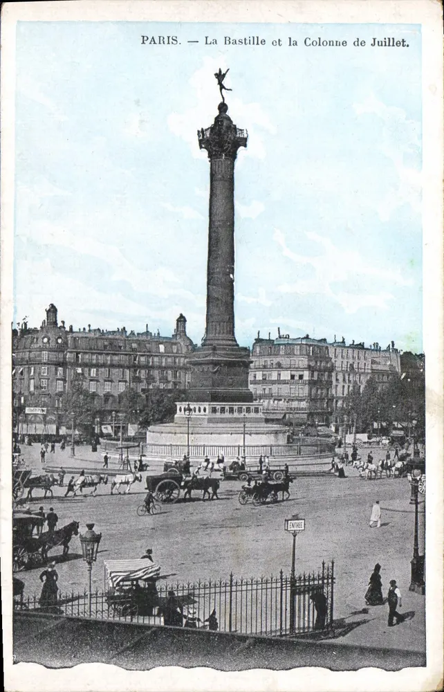 Paris — Die Bastille und die Siegessäule — Verlag nicht sichtbar - Vorderseite