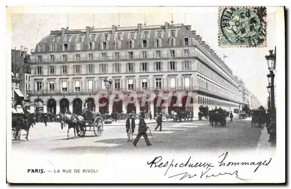 Paris — A Rue de Rivoli — Editor não identificado - Frente