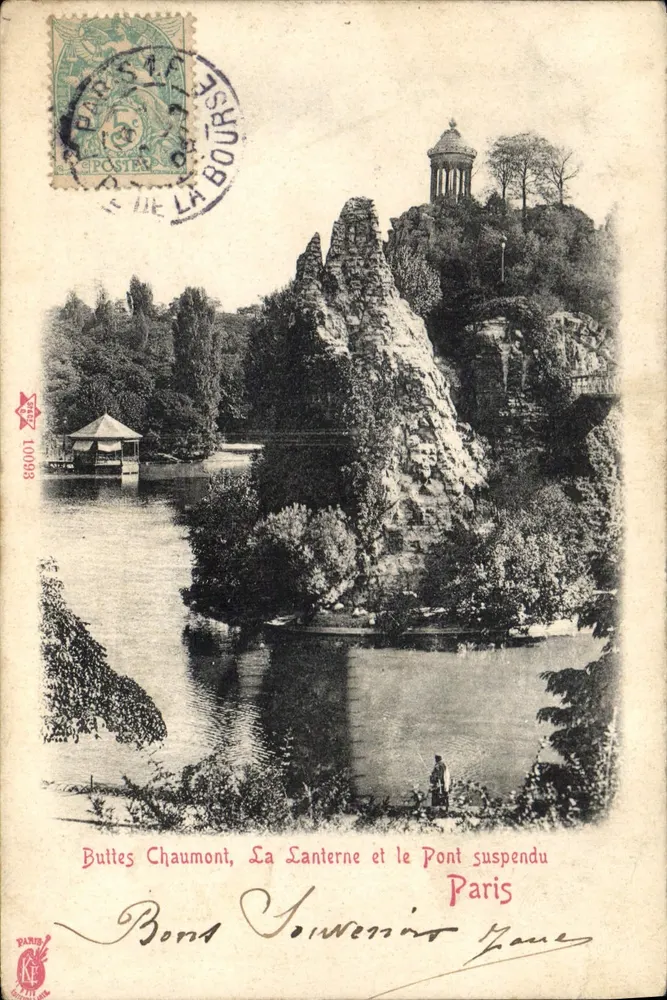 Buttes Chaumont, La Lanterne und die Hängebrücke — Paris — Verleger POSTER, Nr. 10098 - Vorderseite